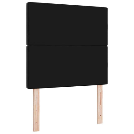 LED sengegavl med LED-lysstrimler Sort 90 cm Fløjl