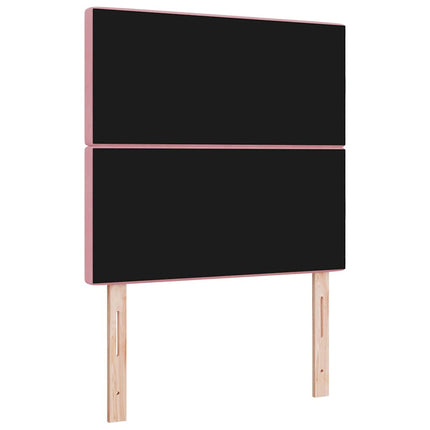 LED sengegavl med LED-lysstrimler Lyserød 90 cm Fløjl