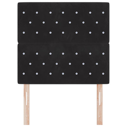 LED sengegavl med LED-lysstrimler Sort 100 cm Fløjl