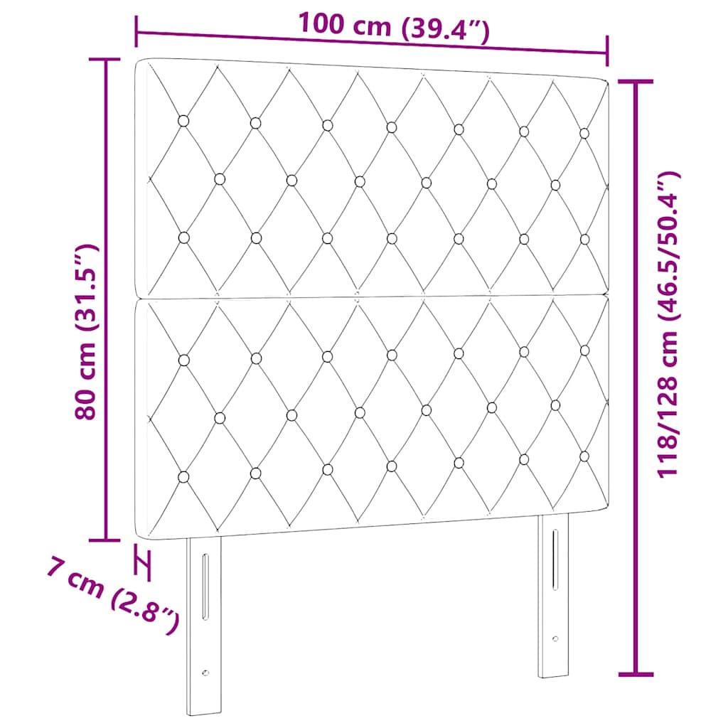 LED sengegavl med LED -strimmellys Mørkegrøn 100 cm Polyester