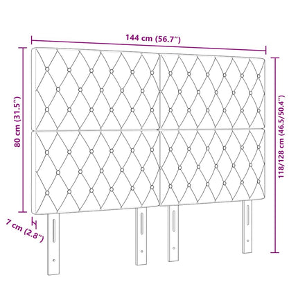 LED sengegavl med LED-lysstrimler Sort 144 cm Fløjl