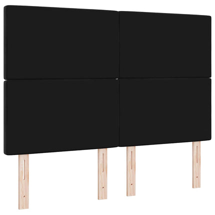 LED sengegavl med LED-lysstrimler Sort 160 cm Fløjl