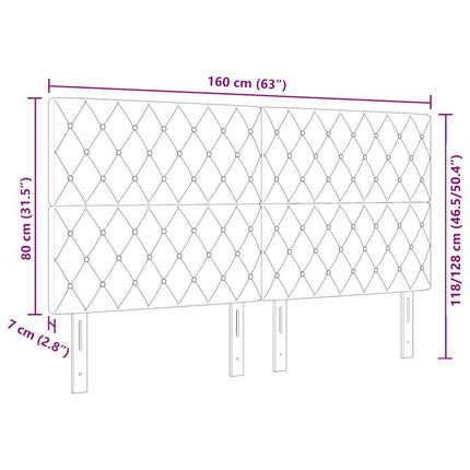 LED sengegavl med LED-lysstrimler Sort 160 cm Fløjl