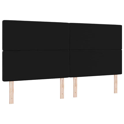 LED sengegavl med LED-lysstrimler Sort 200 cm Fløjl
