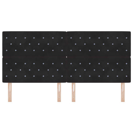 LED sengegavl med LED-lysstrimler Sort 200 cm Fløjl