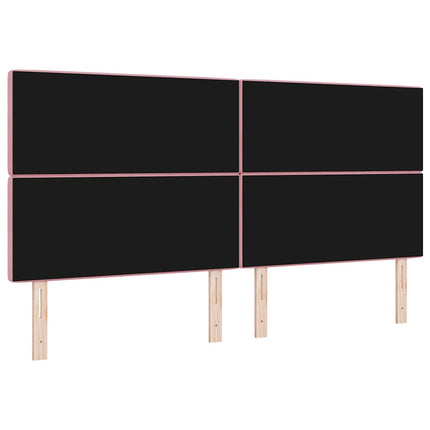 LED sengegavl med LED-lysstrimler Lyserød 200 cm Fløjl