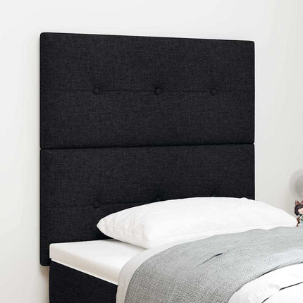 LED sengegavl med LED-lysstrimler Sort 80 cm Stof