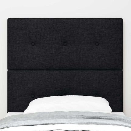 LED sengegavl med LED-lysstrimler Sort 80 cm Stof