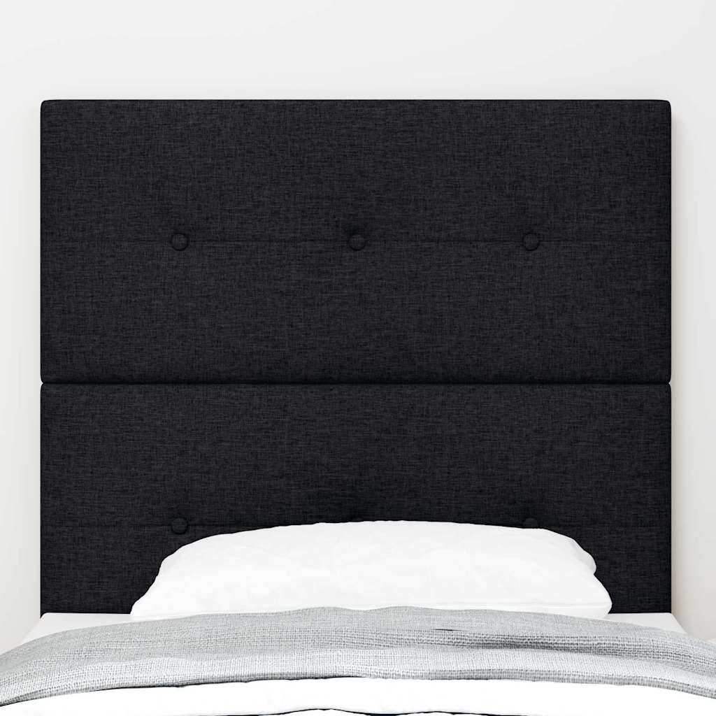 LED sengegavl med LED-lysstrimler Sort 80 cm Stof