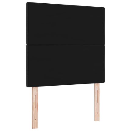 LED sengegavl med LED-lysstrimler Sort 80 cm Stof