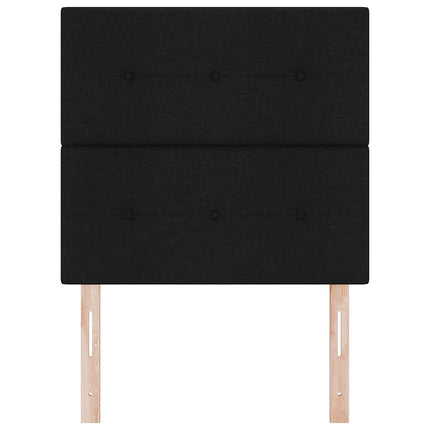 LED sengegavl med LED-lysstrimler Sort 80 cm Stof