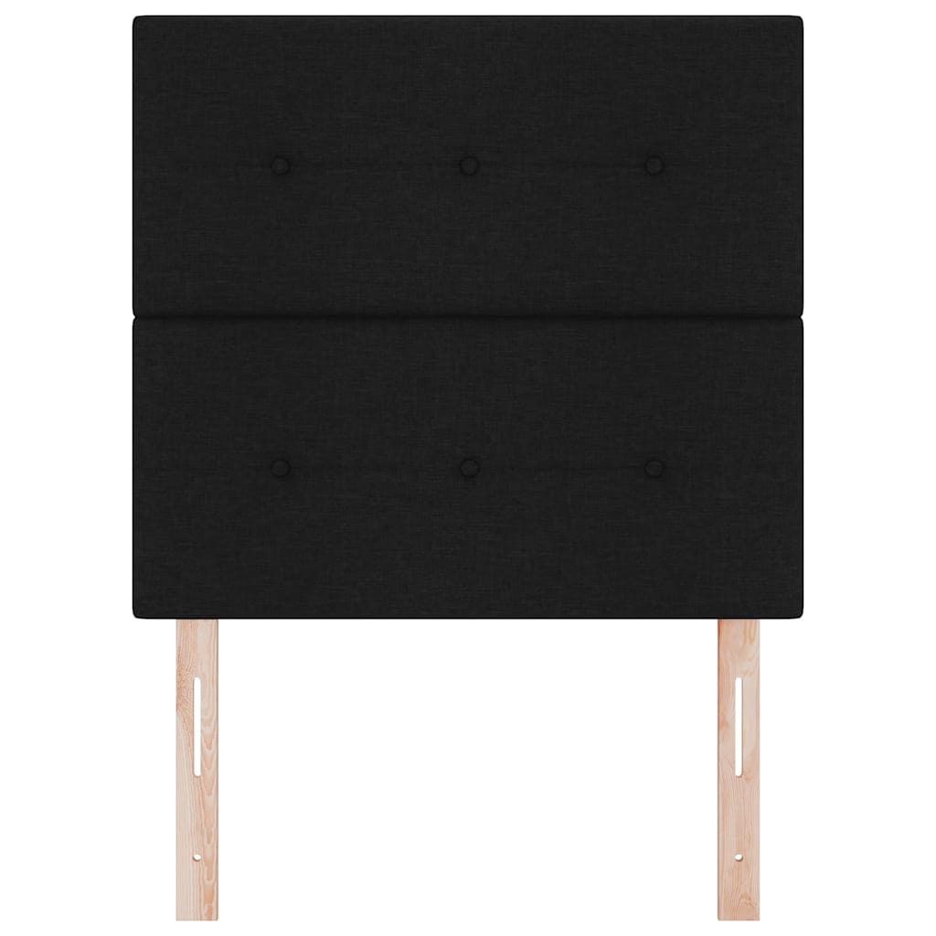 LED sengegavl med LED-lysstrimler Sort 80 cm Stof