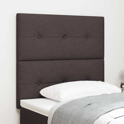 LED sengegavl med LED-lysstrimler Mørk Brun 80 cm Stof