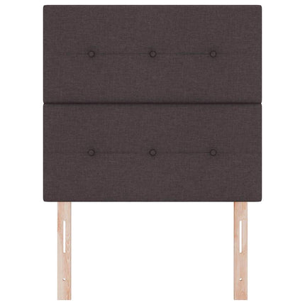 LED sengegavl med LED-lysstrimler Mørk Brun 80 cm Stof