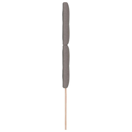 LED sengegavl med LED-lysstrimler Gråbrun 80 cm Stof