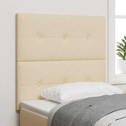 LED sengegavl med LED-lysstrimler Creme 80 cm Stof