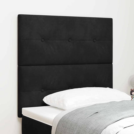 LED sengegavl med LED-lysstrimler Sort 80 cm Fløjl
