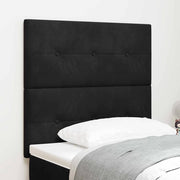 LED sengegavl med LED-lysstrimler Sort 80 cm Fløjl