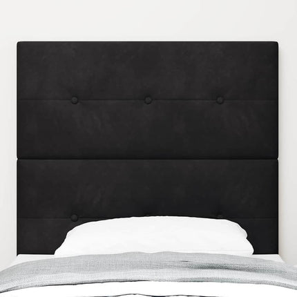 LED sengegavl med LED-lysstrimler Sort 80 cm Fløjl