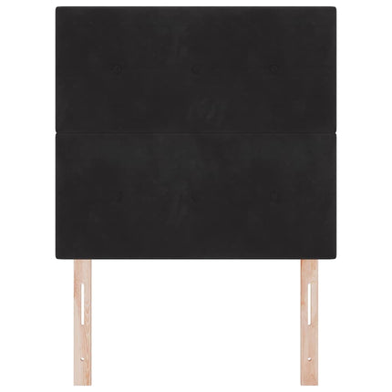 LED sengegavl med LED-lysstrimler Sort 80 cm Fløjl