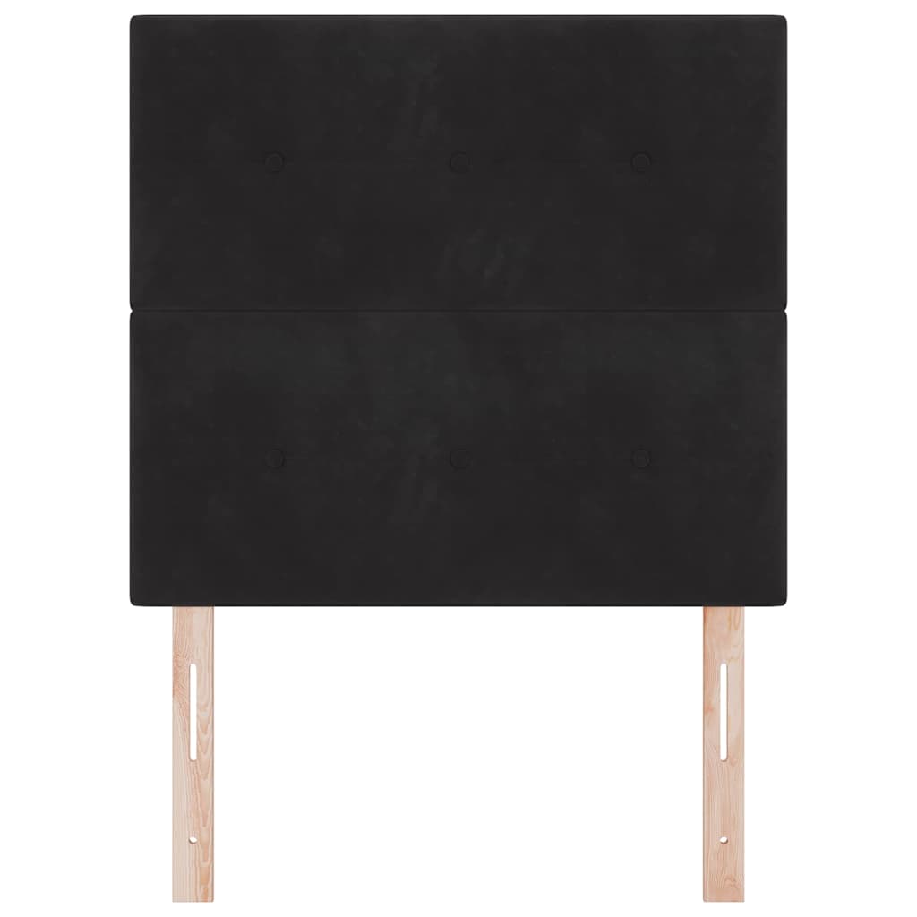 LED sengegavl med LED-lysstrimler Sort 80 cm Fløjl