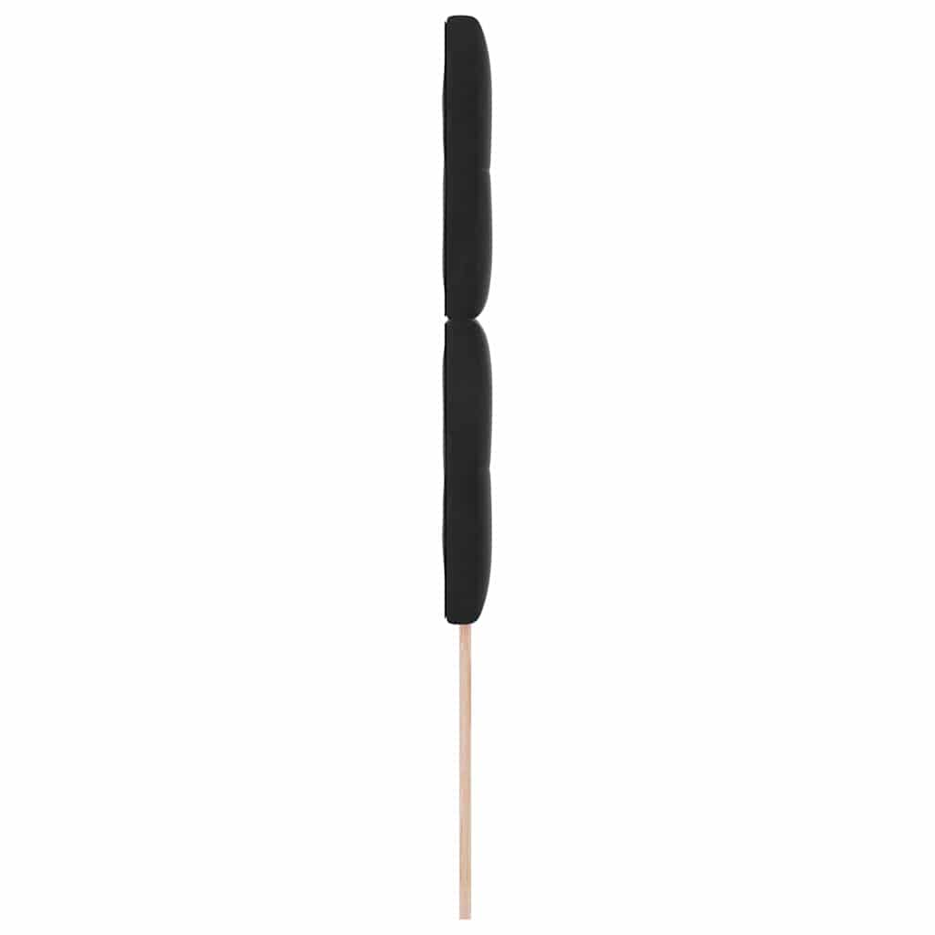 LED sengegavl med LED-lysstrimler Sort 80 cm Fløjl