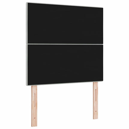 LED sengegavl med LED-lysstrimler Lysegrå 90 cm Fløjl