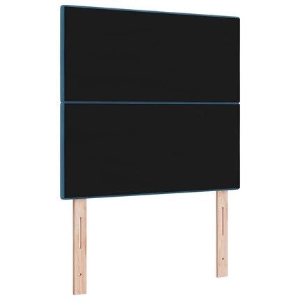 LED sengegavl med LED-lysstrimler Blå 90 cm Fløjl