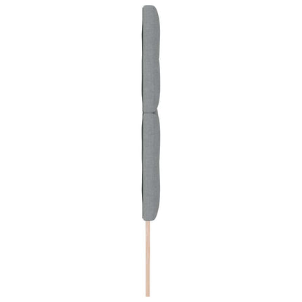 LED sengegavl med LED-lysstrimler Lysegrå 144 cm Stof