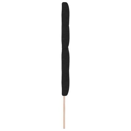 LED sengegavl med LED-lysstrimler Sort 144 cm Stof