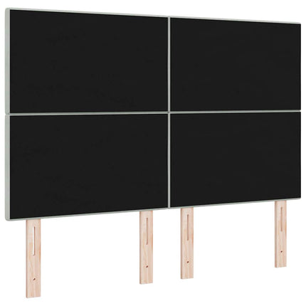 LED sengegavl med LED-lysstrimler Lysegrå 144 cm Fløjl