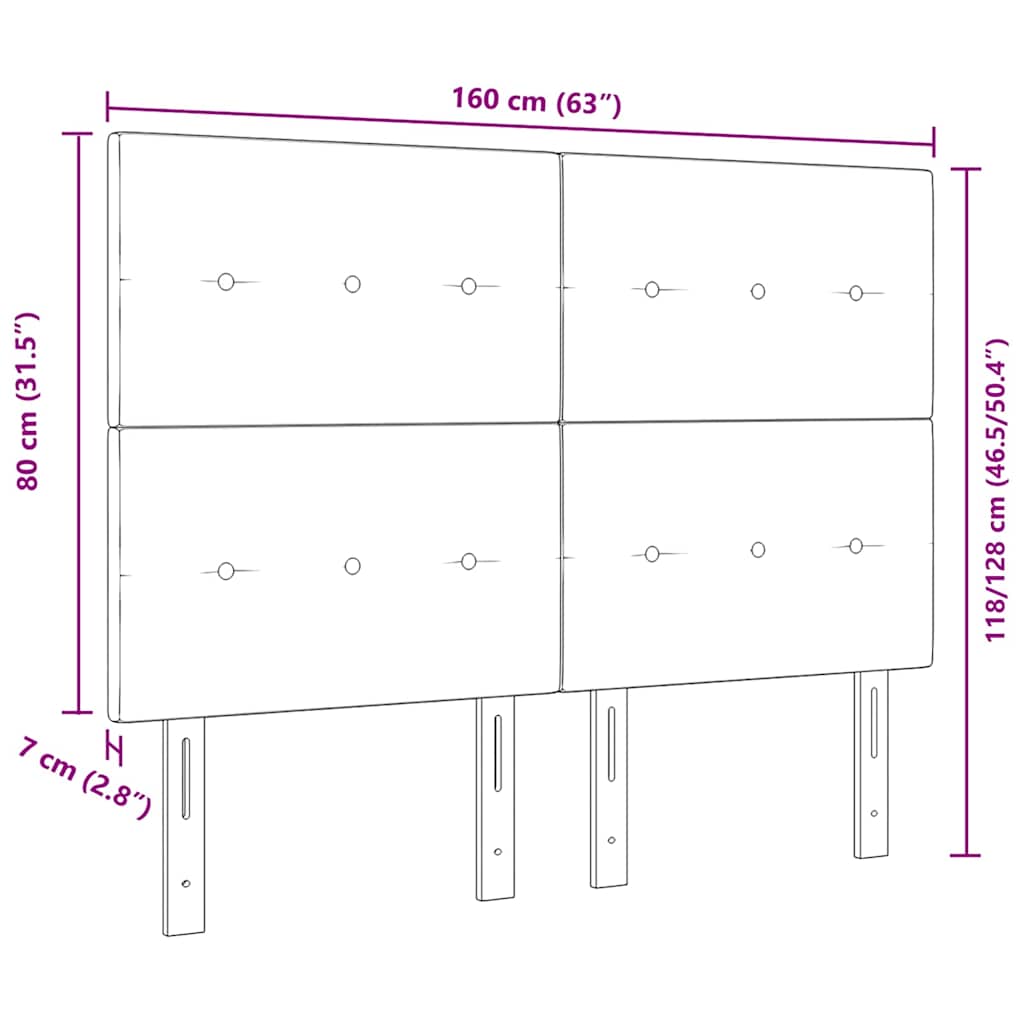 LED sengegavl med LED -strimmellys Sort 160 cm Polyester