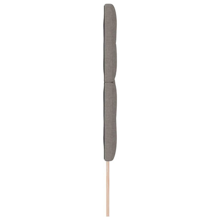 LED sengegavl med LED-lysstrimler Gråbrun 160 cm Stof