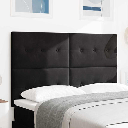 LED sengegavl med LED-lysstrimler Sort 160 cm Fløjl