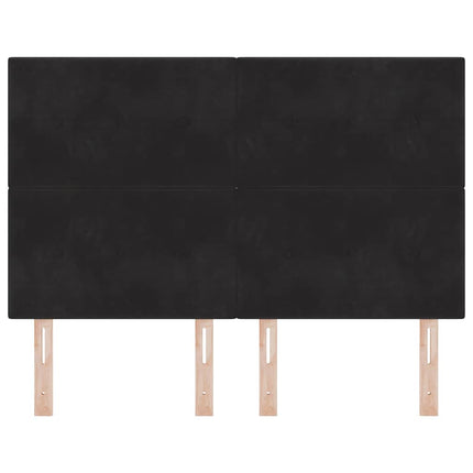 LED sengegavl med LED-lysstrimler Sort 160 cm Fløjl