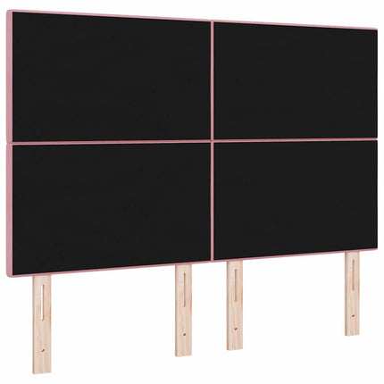 LED sengegavl med LED-lysstrimler Lyserød 160 cm Fløjl