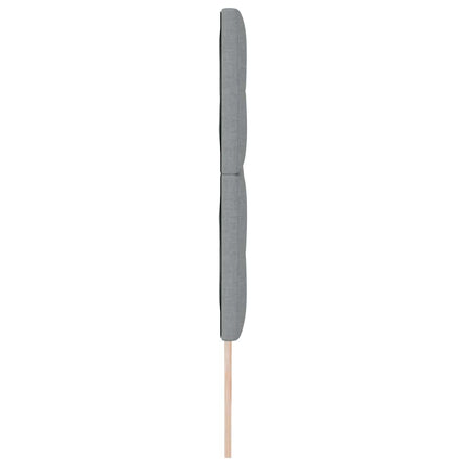 LED sengegavl med LED-lysstrimler Lysegrå 180 cm Stof