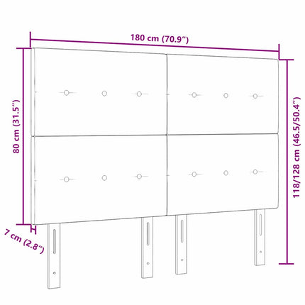 LED sengegavl med LED-lysstrimler Mørkegrå 180 cm Stof