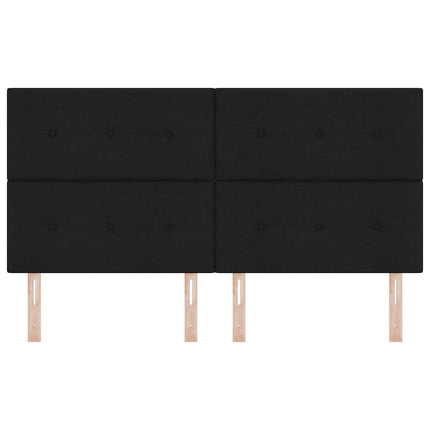 LED sengegavl med LED-lysstrimler Sort 180 cm Stof