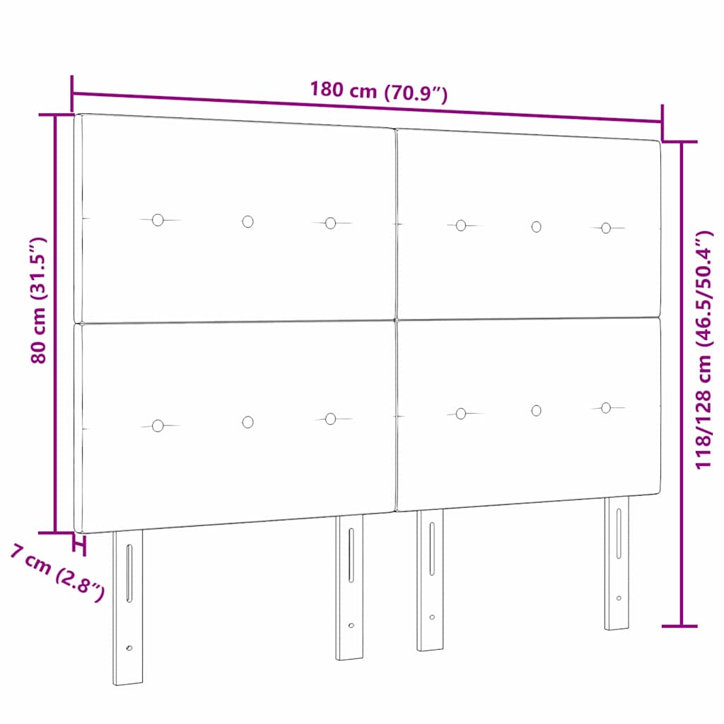 LED sengegavl med LED -strimmellys Sort 180 cm Polyester