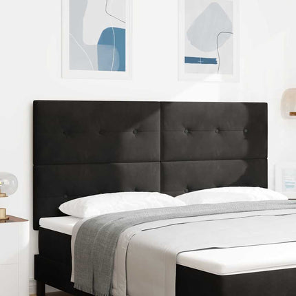 LED sengegavl med LED-lysstrimler Sort 180 cm Fløjl