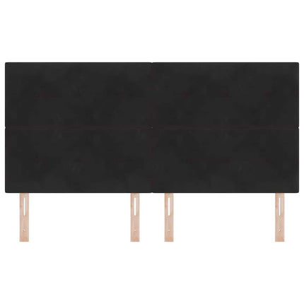 LED sengegavl med LED-lysstrimler Sort 180 cm Fløjl