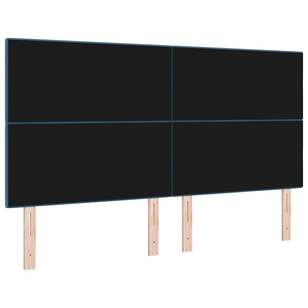 LED sengegavl med LED -strimmellys Blå 180 cm Polyester