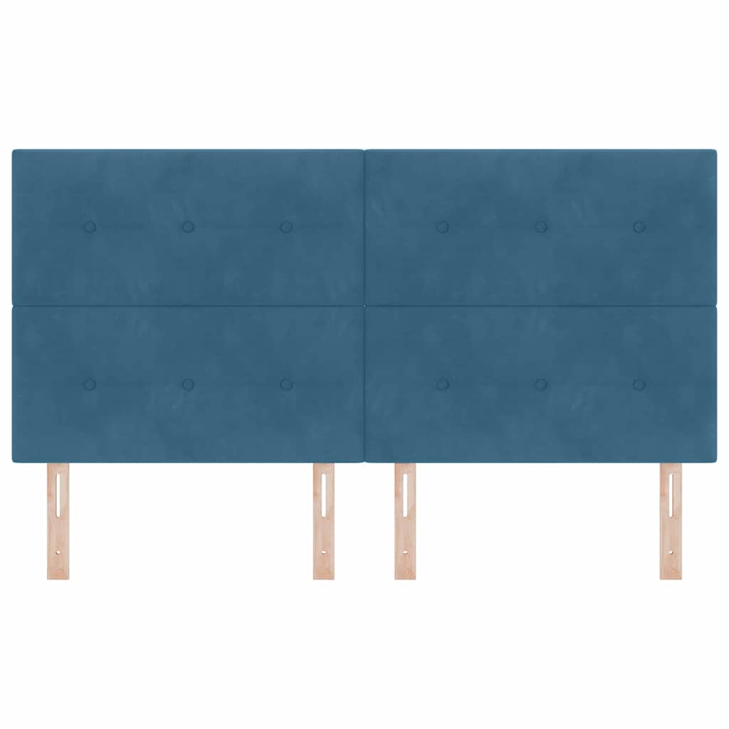 LED sengegavl med LED -strimmellys Blå 180 cm Polyester