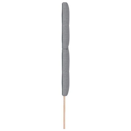 LED sengegavl med LED-lysstrimler Lysegrå 200 cm Stof