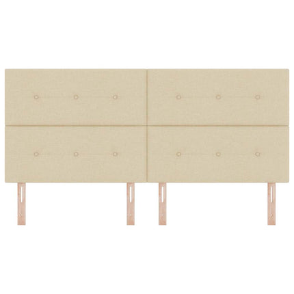 LED sengegavl med LED-lysstrimler Creme 200 cm Stof