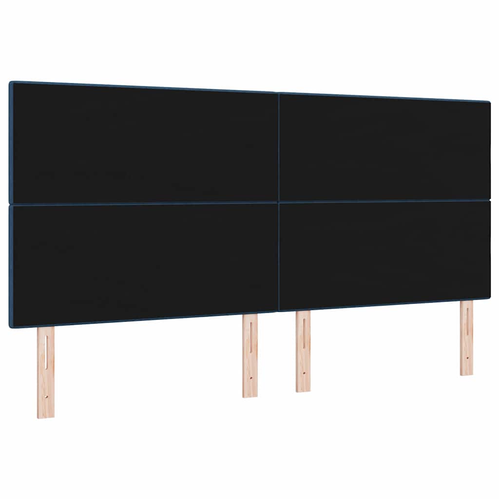 LED sengegavl med LED -strimmellys Blå 200 cm Polyester