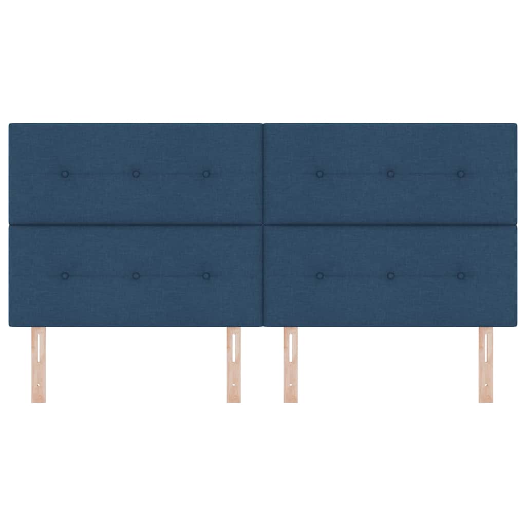 LED sengegavl med LED -strimmellys Blå 200 cm Polyester