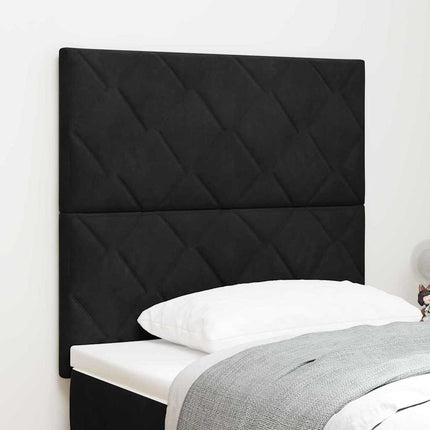 LED sengegavl Sort 90 cm Fløjl