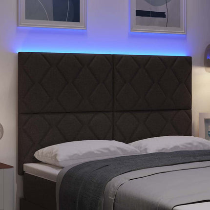 LED sengegavl Lysegrå 144 cm Stof